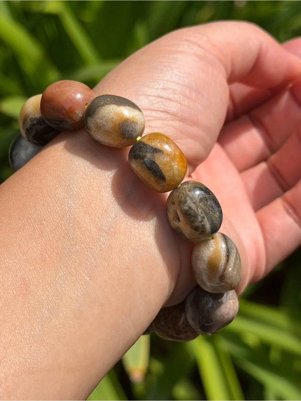 14mm Natural Carribean Calcite Stretch Bracelet 2326